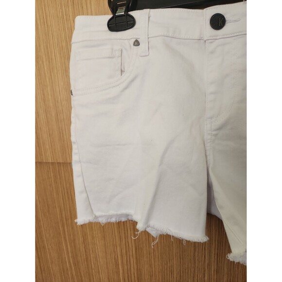 Kut From the Kloth Women's White Denim Shorts w/ Raw Hem Size 8 - Picture 4 of 7